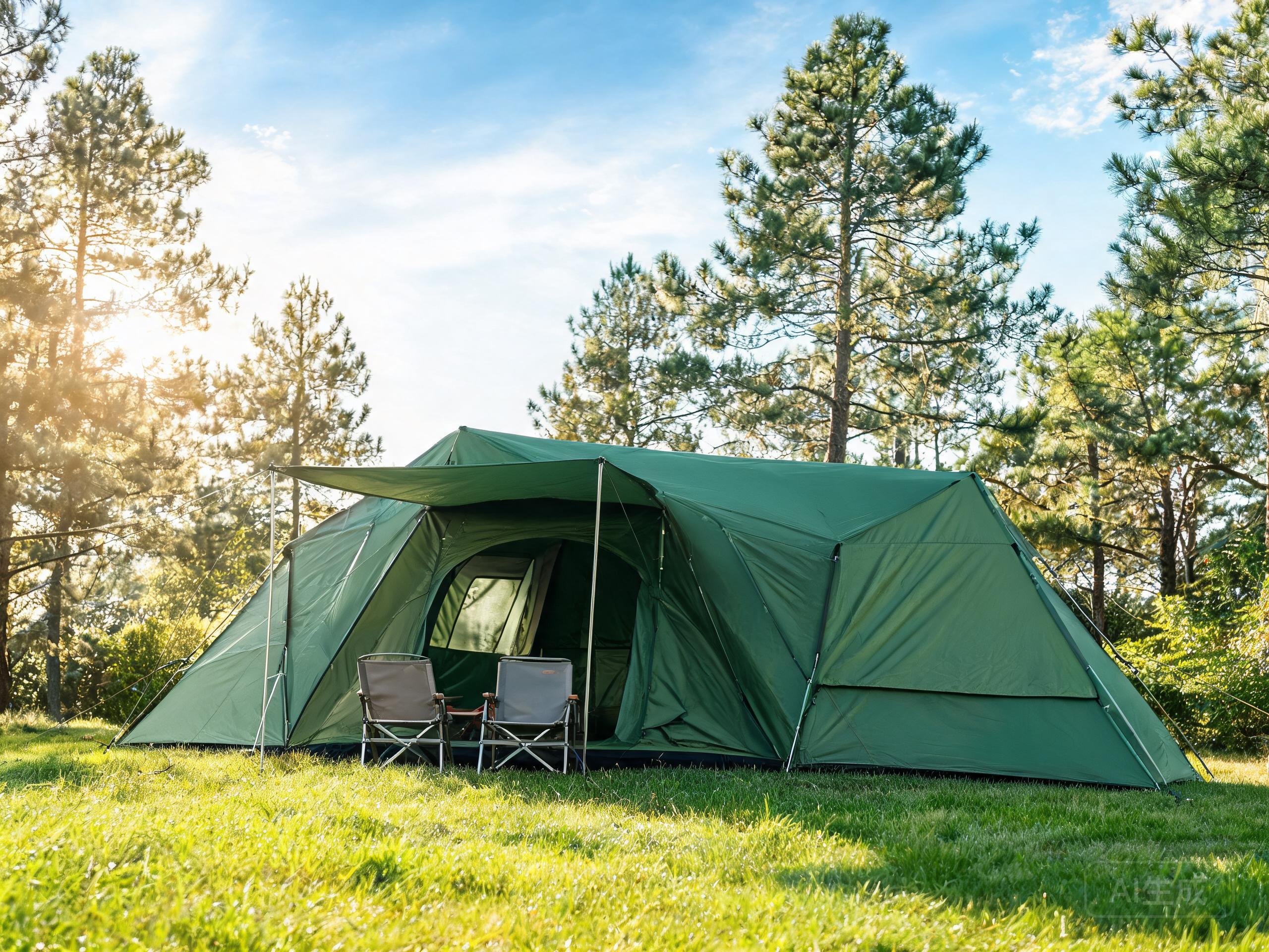 Evergreen Family 4P tent at a sunlit campsite